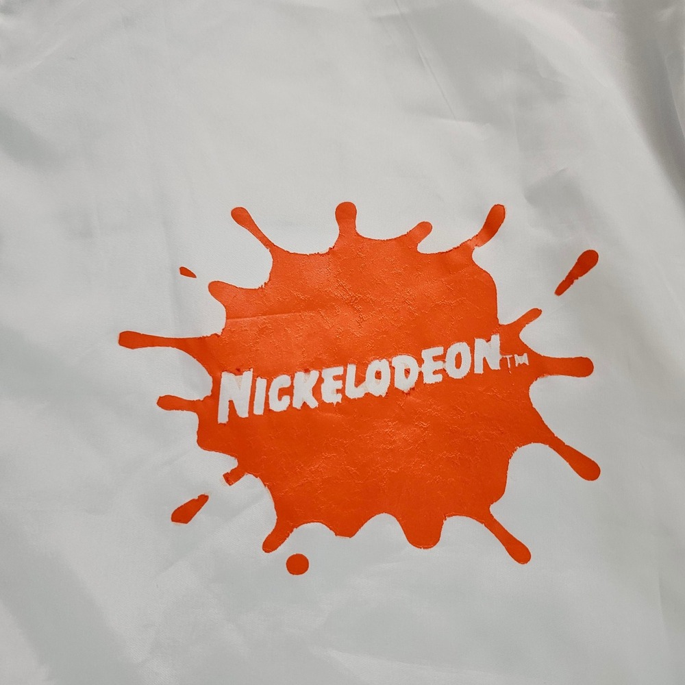 Nickelodeon Windbreaker Jacket Mens Large 90s Cartoon Characters White 1/4 Zip - Picture 4 of 7